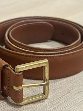 Coach leather belt - Classic Brown Leather Belt with Brass Buckle - size 42